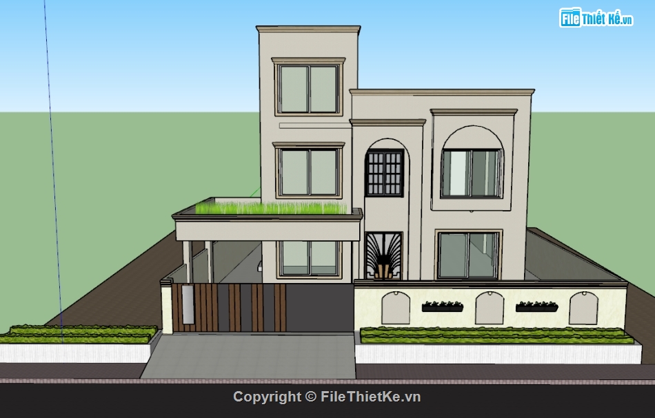 biệt thự,biệt thự 2 tầng,model biệt thự