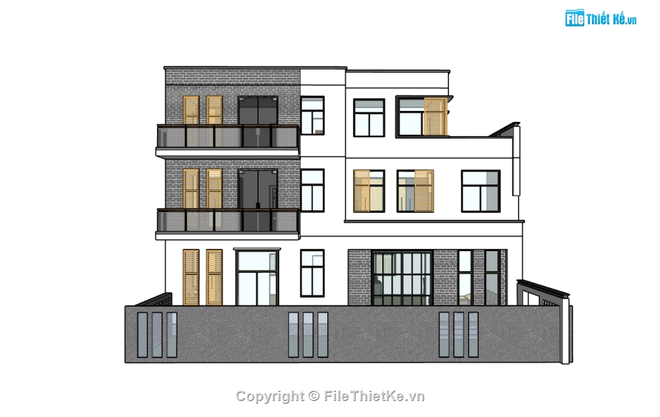 biệt thự 3 tầng,su biệt thự,sketchup biệt thự