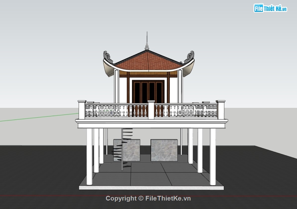 đền miếu,sketchup đền miếu,đền miếu su