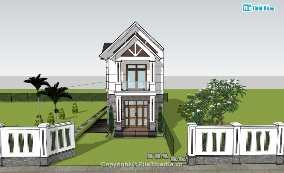 su nhà 2 tầng,sketchup nhà 2 tầng,nhà 2 tầng