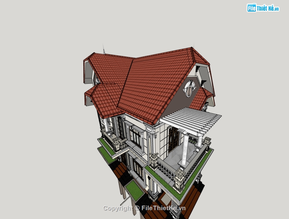 su nhà 2 tầng,sketchup nhà 2 tầng,nhà 2 tầng