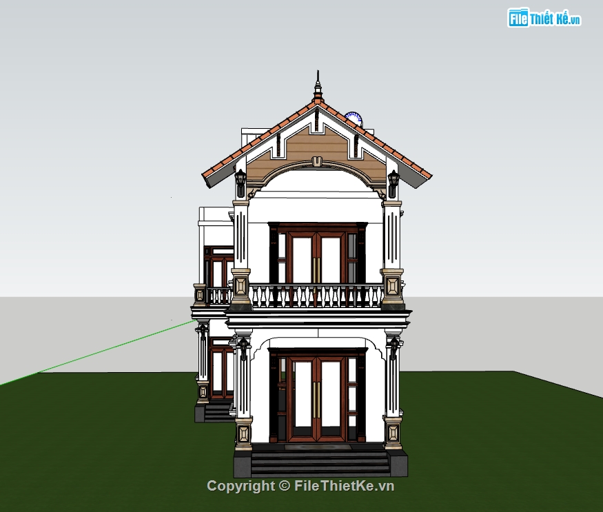 su nhà phố,sketchup nhà phố,su nhà phố 2 tầng