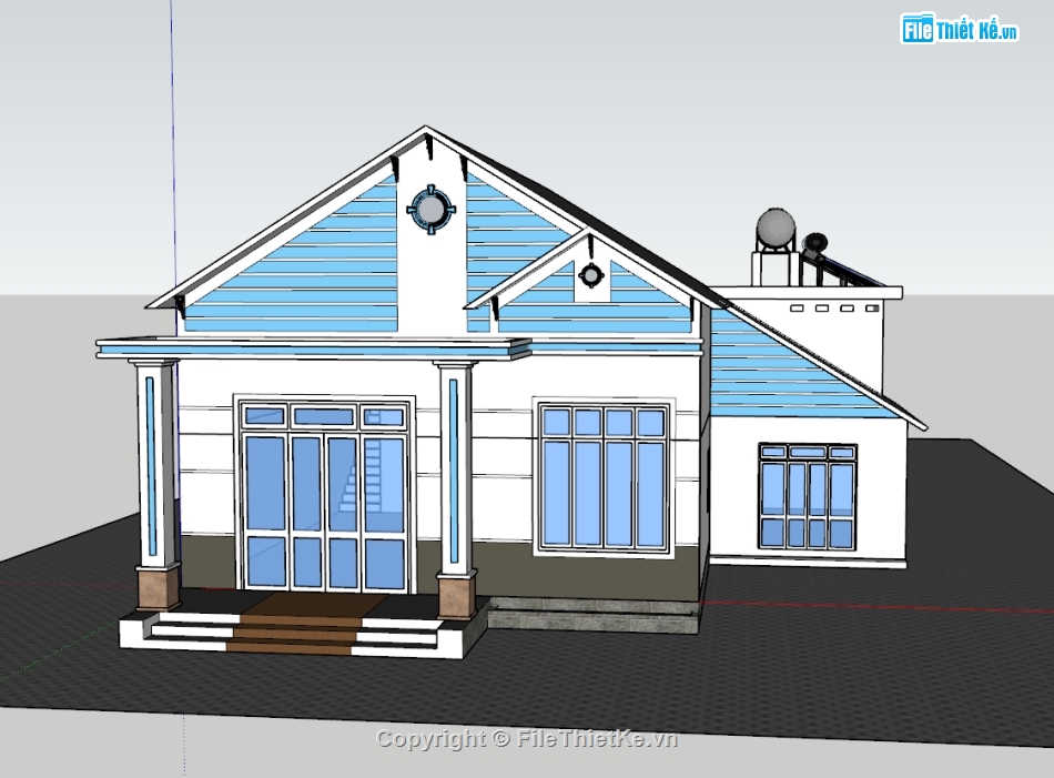 nhà cấp 4,su nhà cấp 4,sketchup nhà cấp 4