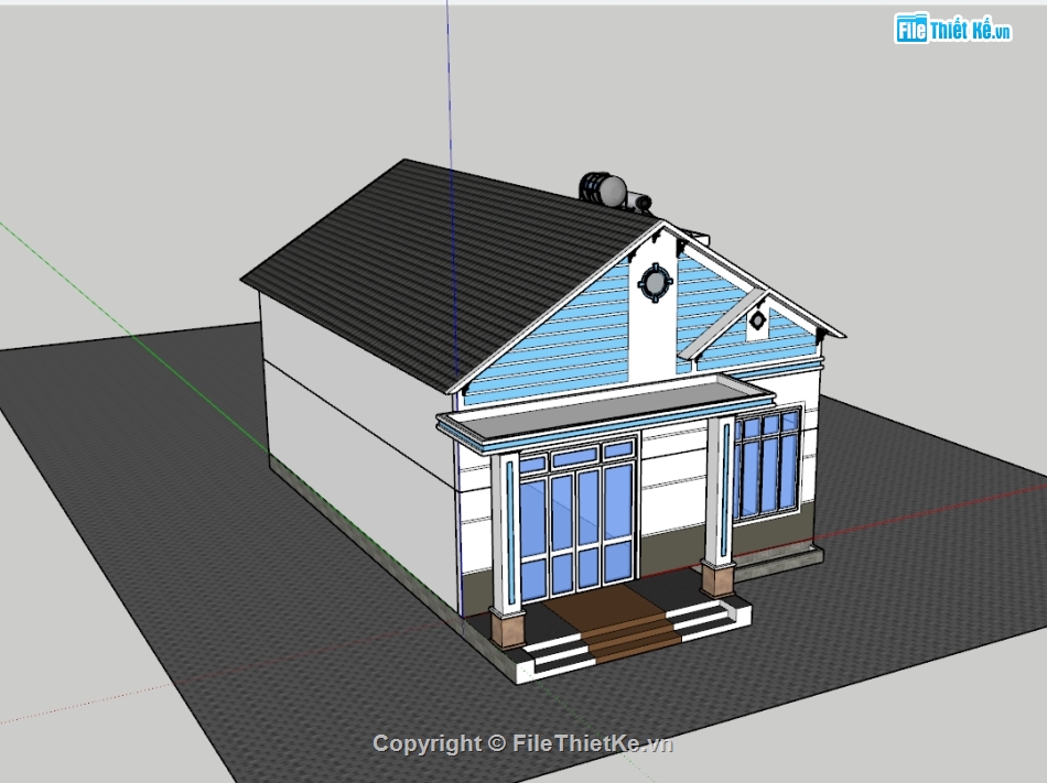 nhà cấp 4,su nhà cấp 4,sketchup nhà cấp 4