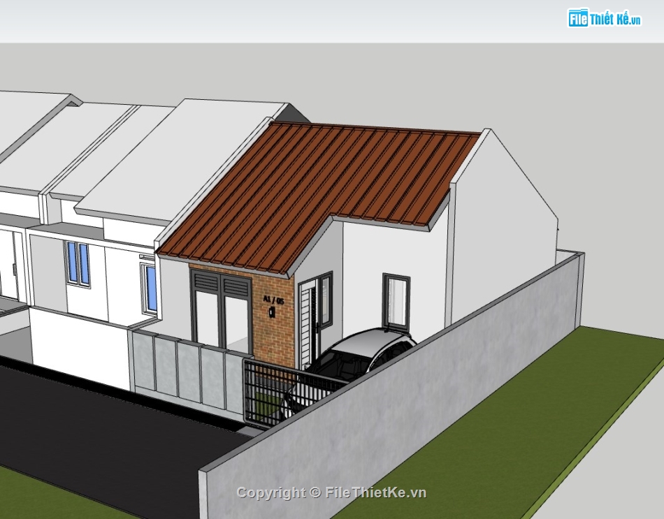 nhà cấp 4,su nhà cấp 4,sketchup nhà cấp 4