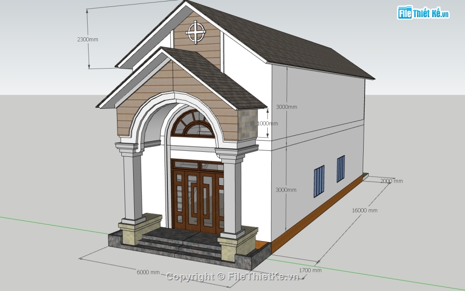 nhà cấp 4,sketchup nhà cấp 4,su nhà cấp 4