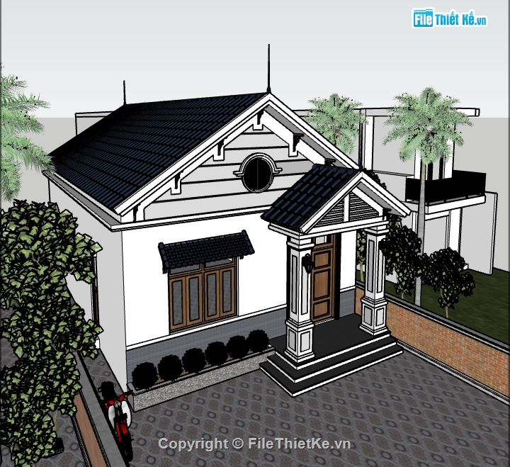 nhà cấp 4,sketchup nhà cấp 4,nhà cấp 4 sketchup