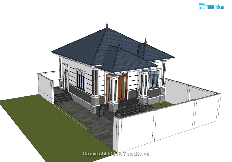 nhà cấp 4,su nhà cấp 4,sketchup nhà cấp 4