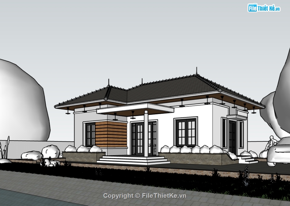 nhà cấp 4,su nhà cấp 4,sketchup nhà cấp 4