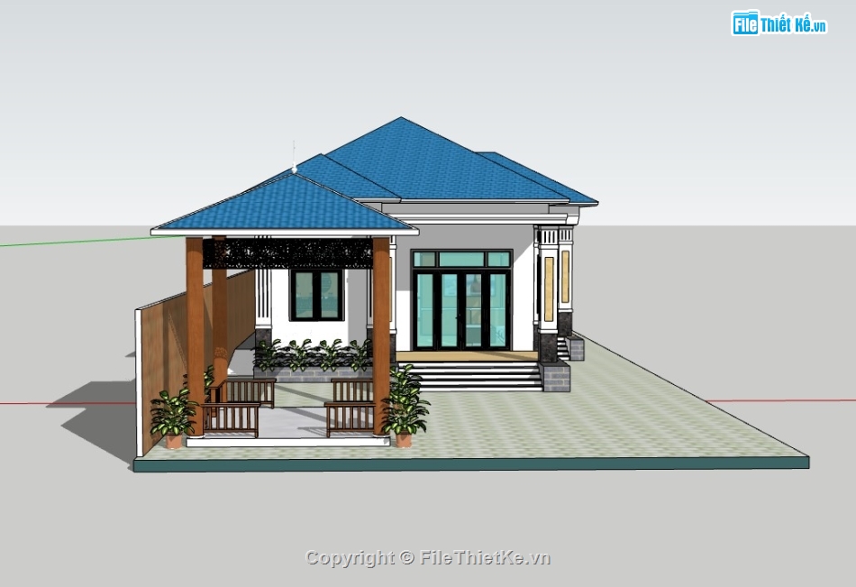 nhà cấp 4,su nhà cấp 4,sketchup nhà cấp 4,nhà cấp 4 sketchup,nhà cấp 4 su