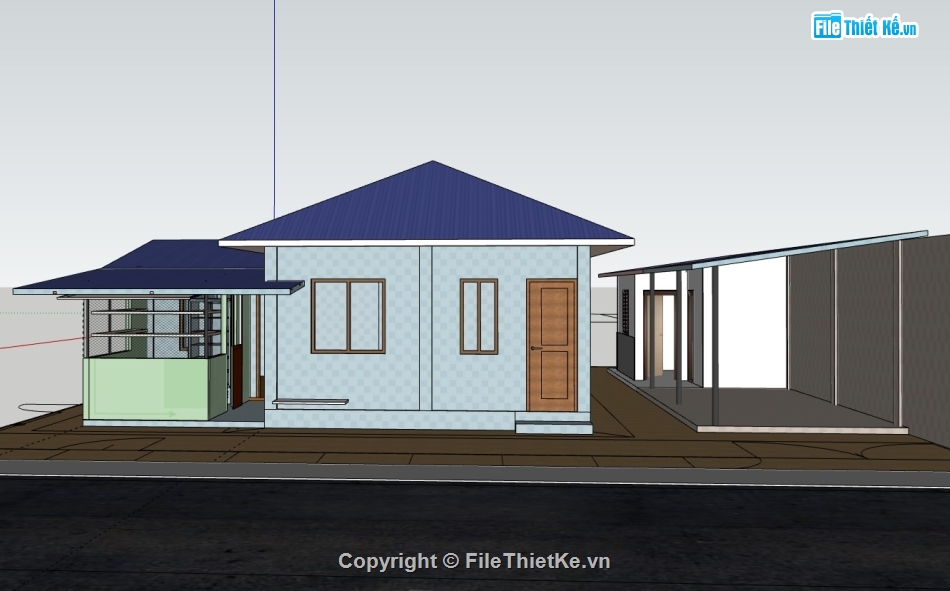 nhà cấp 4,su nhà cấp 4,sketchup nhà cấp 4