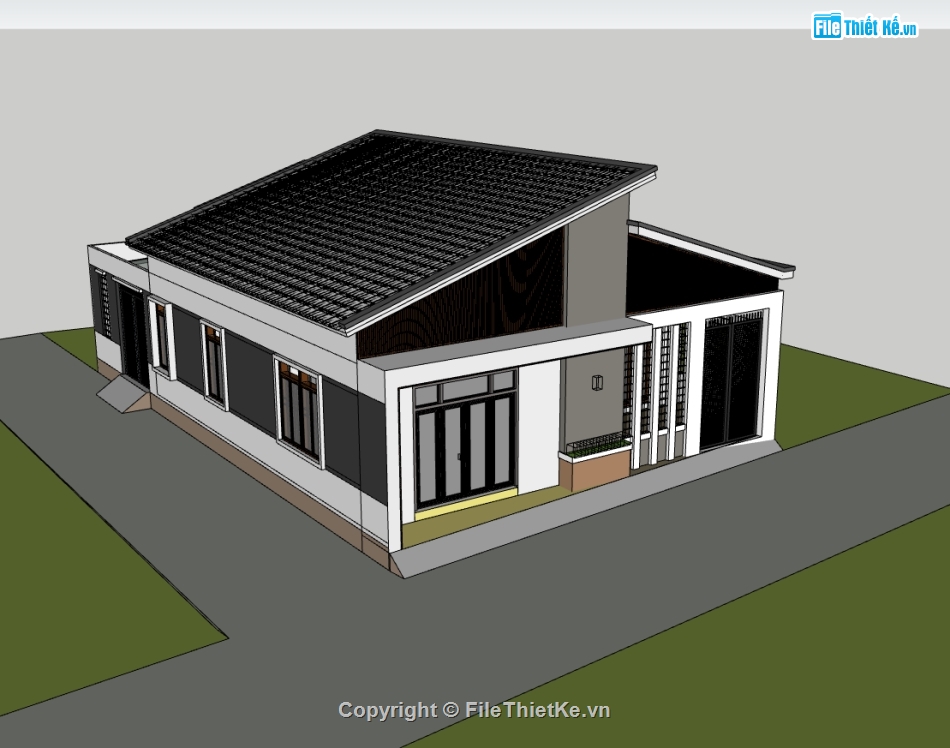 nhà cấp 4,su nhà cấp 4,sketchup nhà cấp 4