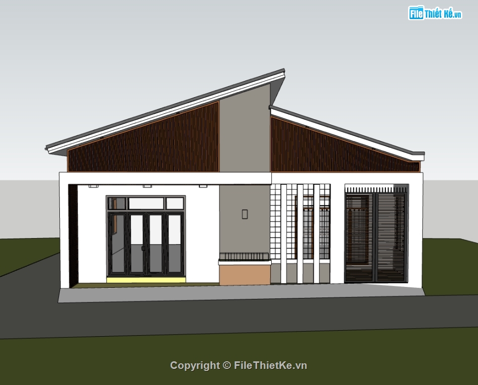 nhà cấp 4,su nhà cấp 4,sketchup nhà cấp 4