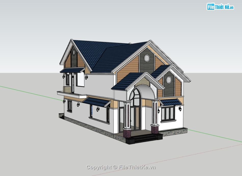 nhà gác lửng,su nhà gác lửng,sketchup nhà gác lửng