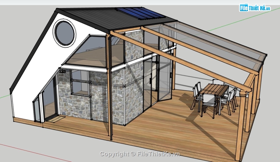 Mẫu nhà ở sketchup,file su nhà ở,mẫu su nhà ở,sketchup nhà ở 1 tầng