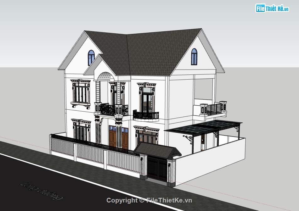 su nhà phố,sketchup nhà phố,su nhà phố 2 tầng