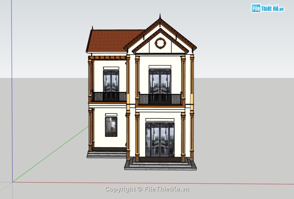 su nhà phố 2 tầng,su nhà phố,sketchup nhà phố,nhà phố 2 tầng