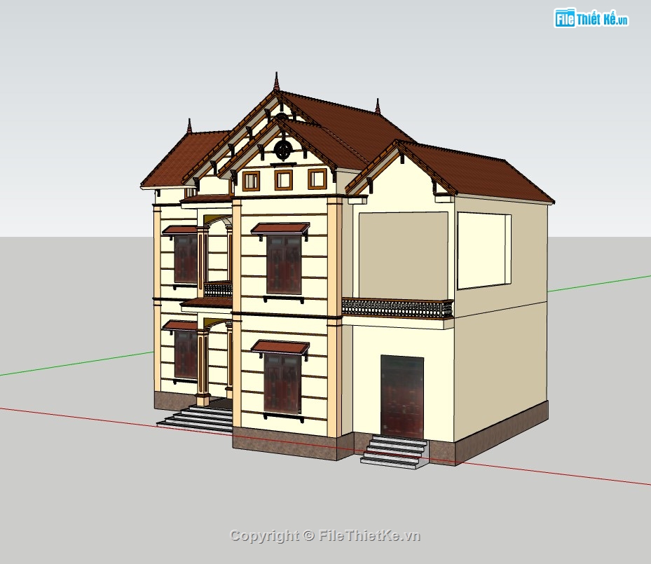 nhà phố 2 tầng,su nhà phố,sketchup nhà phố,su nhà phố 2 tầng