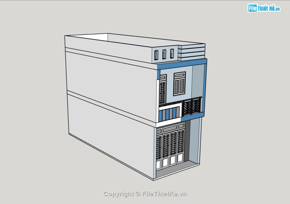 su nhà phố,sketchup nhà phố,su nhà phố 2 tầng,sketchup nhà phố 2 tầng