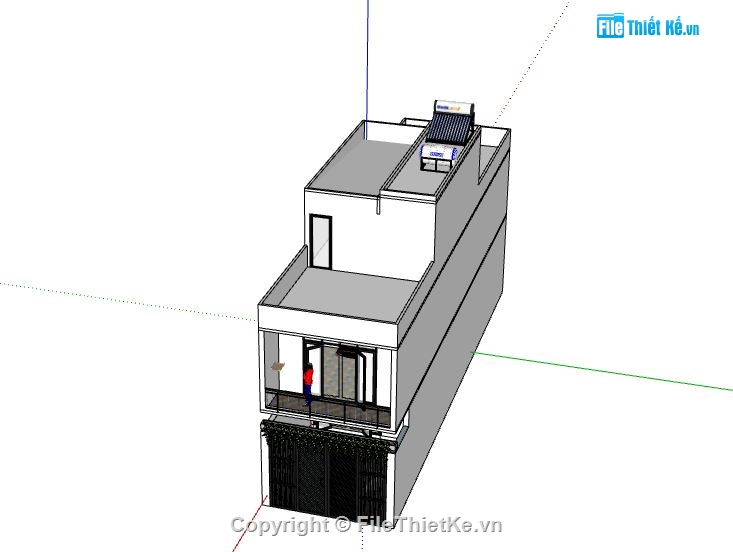 Nhà phố 2 tầng,model su nhà phố 2 tầng,sketchup nhà phố 2 tầng