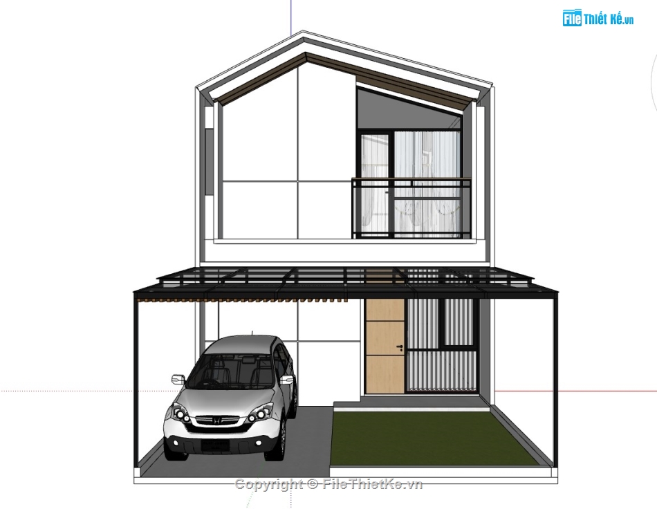 su nhà phố 2 tầng,su nhà phố,sketchup nhà phố