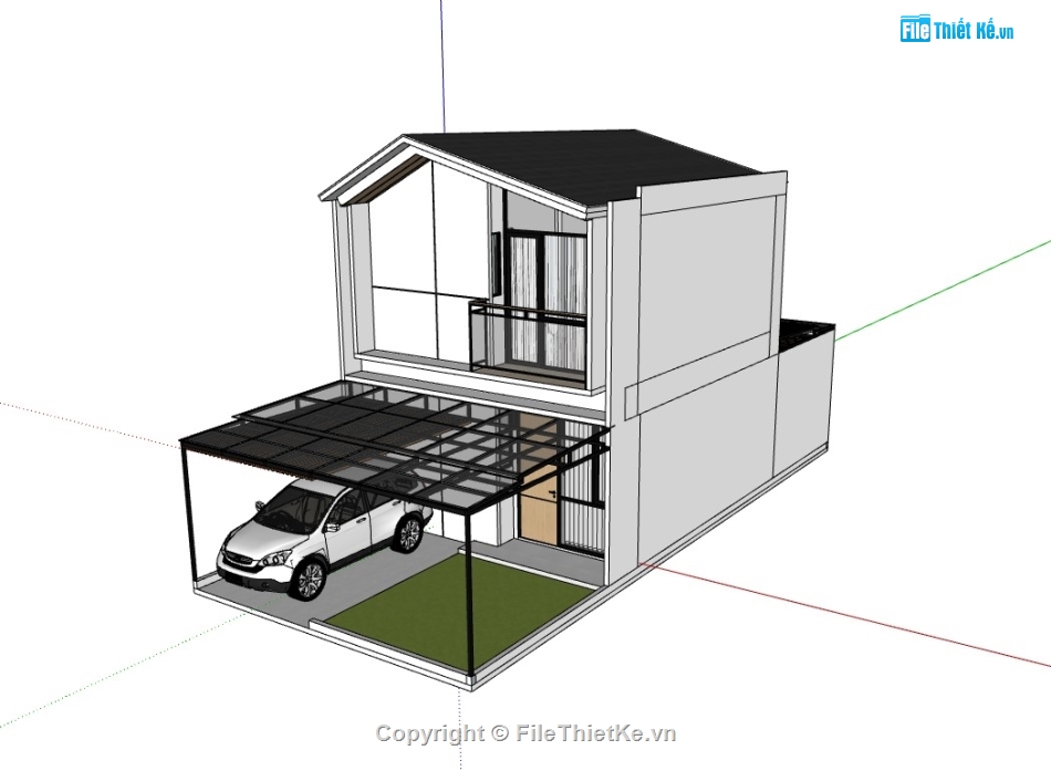 su nhà phố 2 tầng,su nhà phố,sketchup nhà phố