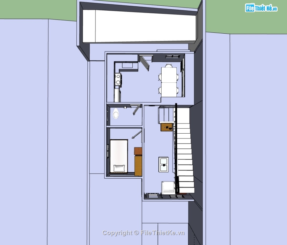 su nhà phố,sketchup nhà phố,su nhà phố 2 tầng