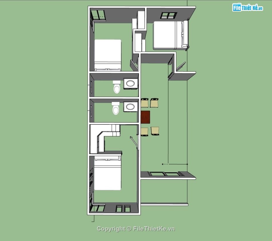 su nhà phố,sketchup nhà phố,su nhà phố 2 tầng