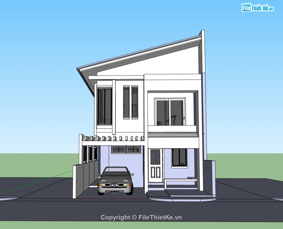 su nhà phố,sketchup nhà phố,su nhà phố 2 tầng