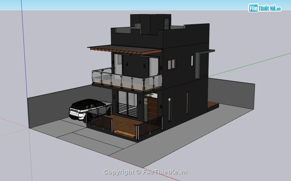 nhà phố 2 tầng,su nhà phố,sketchup nhà phố,su nhà phố 2 tầng