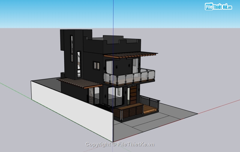 nhà phố 2 tầng,su nhà phố,sketchup nhà phố,su nhà phố 2 tầng