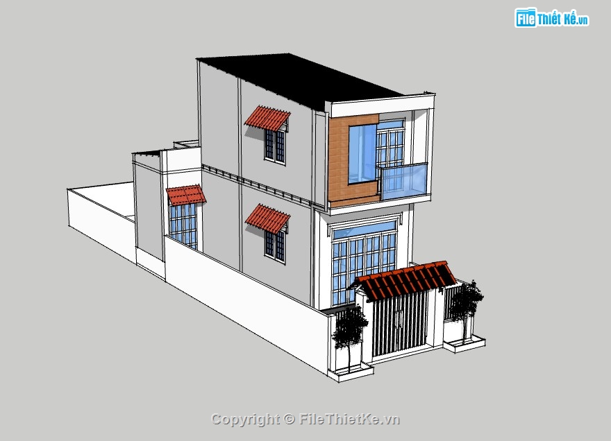 su nhà phố,sketchup nhà phố,su nhà phố 2 tầng,sketchup nhà phố 2 tầng
