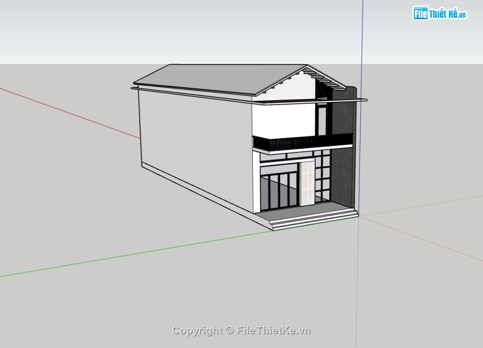 nhà phố 2 tầng,su nhà phố 2 tầng,phối cảnh nhà phố 2 tầng,thiết kế nhà phố 2 tầng,model sketchup nhà phố