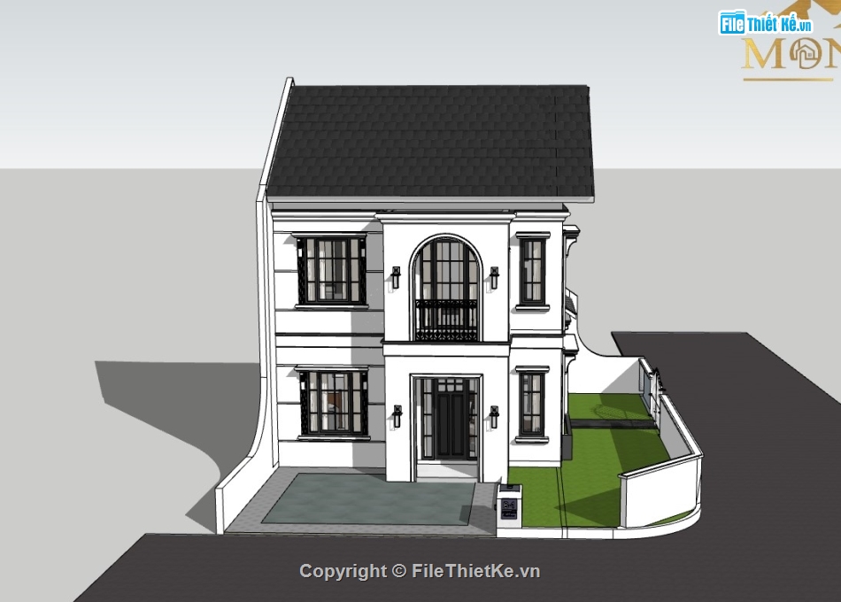 su nhà phố,sketchup nhà phố,su nhà phố 2 tầng