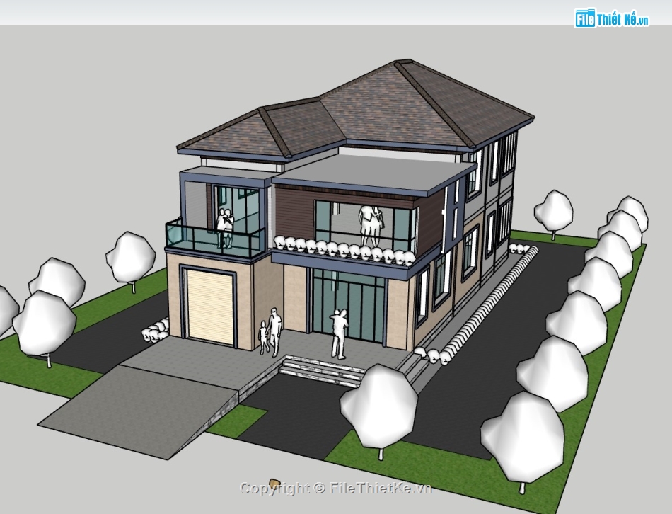 su nhà phố,sketchup nhà phố,su nhà phố 2 tầng,sketchup nhà phố 2 tầng