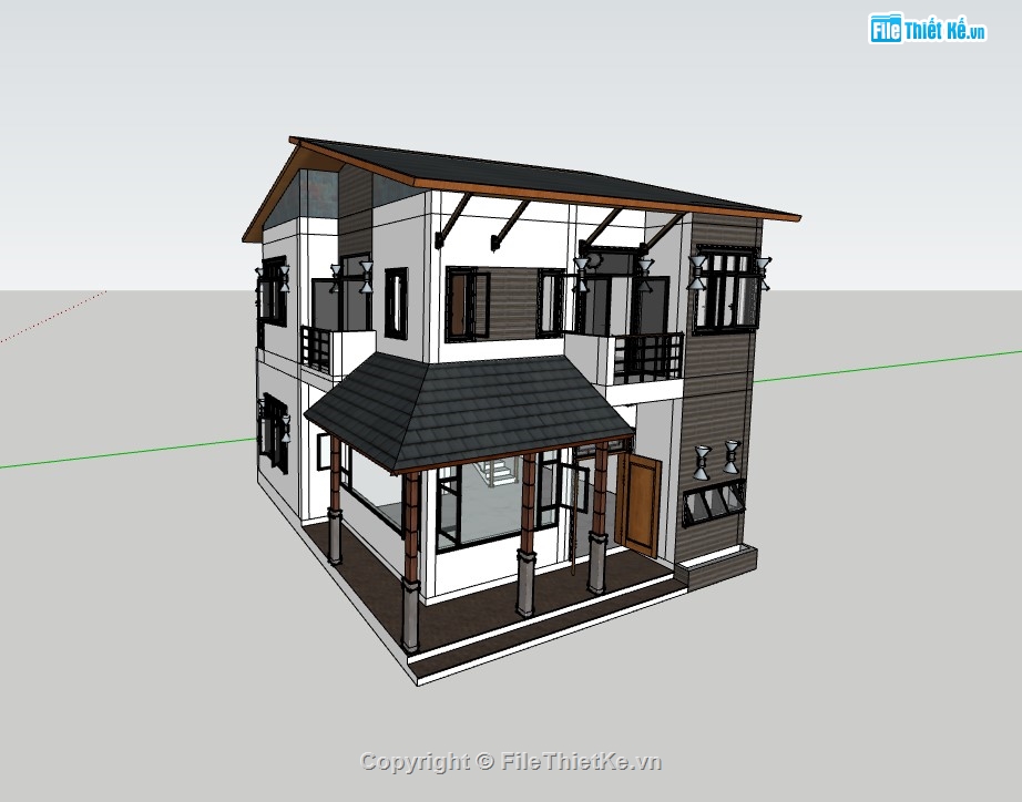 su nhà phố,sketchup nhà phố,su nhà phố 2 tầng,sketchup nhà phố 2 tầng,nhà phố 2 tầng