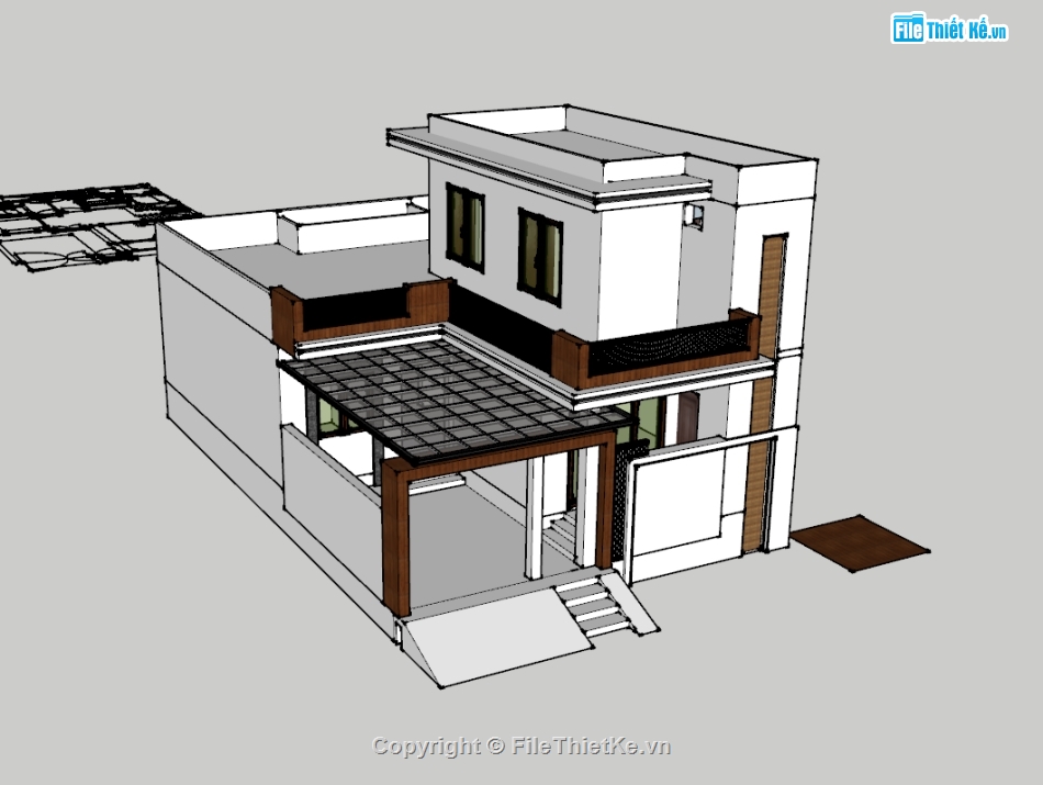 su nhà phố,sketchup nhà phố,nhà phố