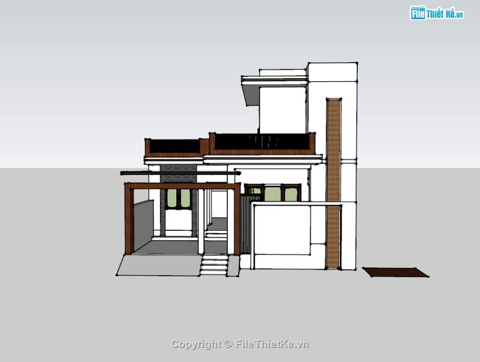 su nhà phố,sketchup nhà phố,nhà phố