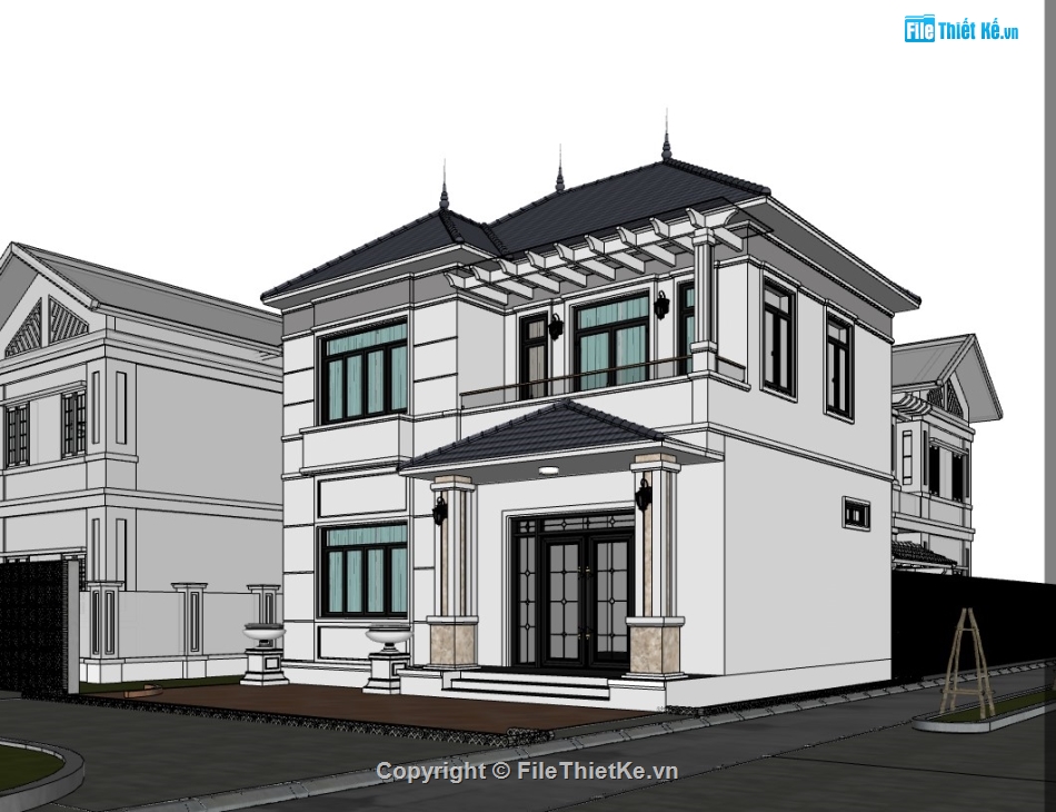 su nhà phố,sketchup nhà phố 2 tầng,sketchup nhà phố,su nhà phố 2 tầng,nhà phố 2 tầng,nhà mái nhật