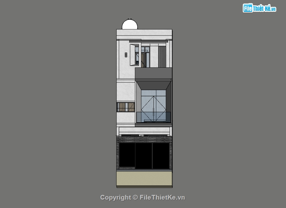 nhà phố 3 tầng,su nhà phố,sketchup nhà phố