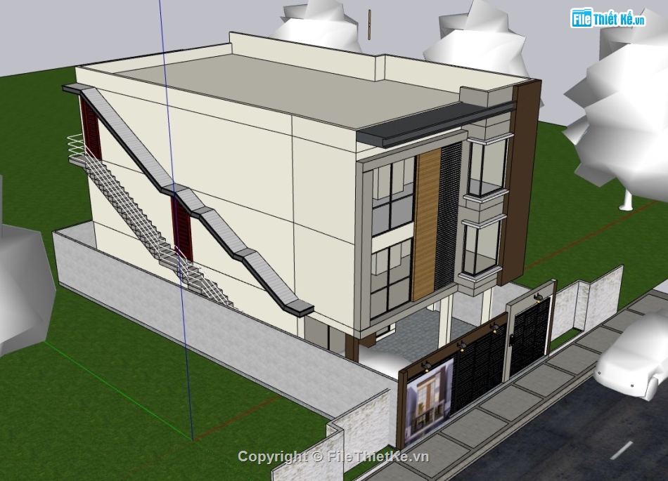 nhà phố 3 tầng,su nhà phố,sketchup nhà phố,su nhà phố 3 tầng