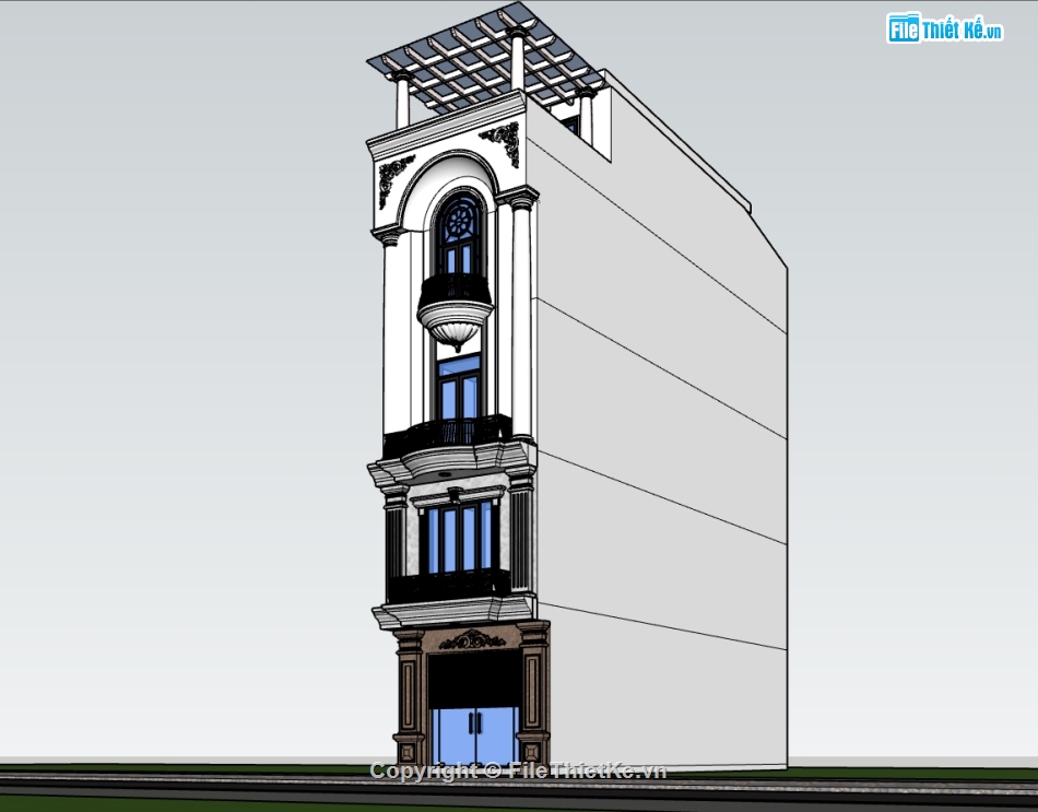 nhà phố 5 tầng,su nhà phố 5 tầng,sketchup nhà phố 5 tầng