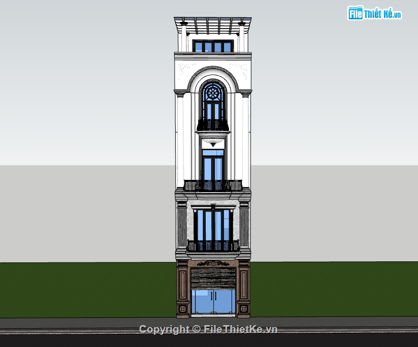 nhà phố 5 tầng,su nhà phố 5 tầng,sketchup nhà phố 5 tầng