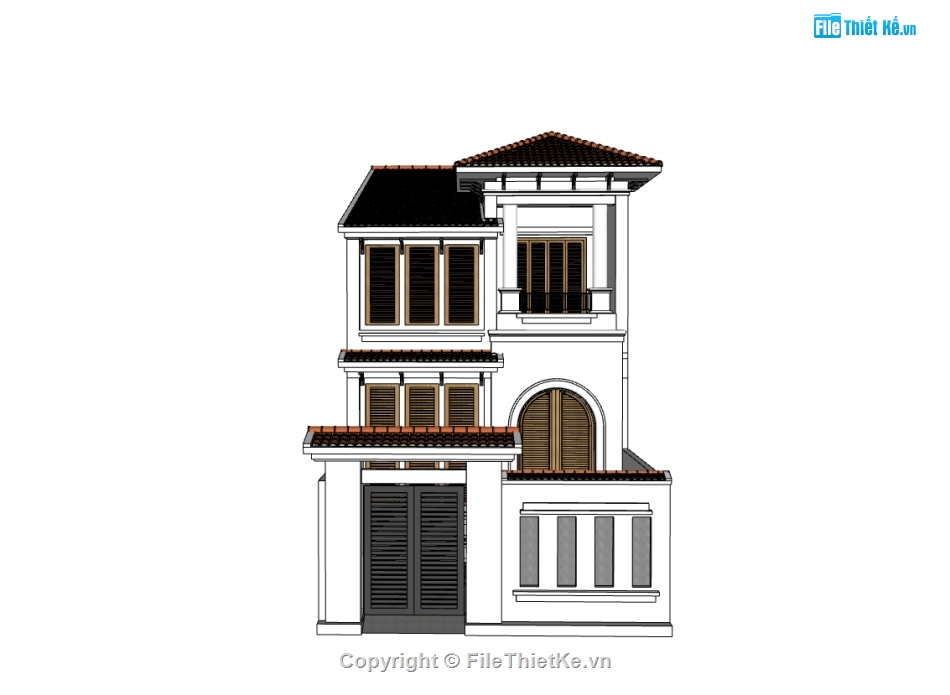 nhà phố  5x25m,su nhà phố,sketchup nhà phố