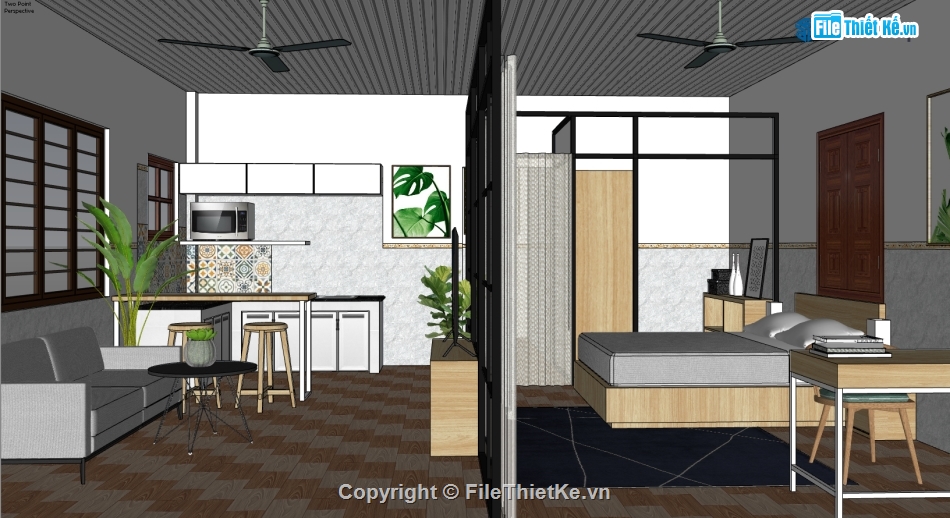 su nhà cấp 4,sketchup nhà cấp 4,nhà cấp 4