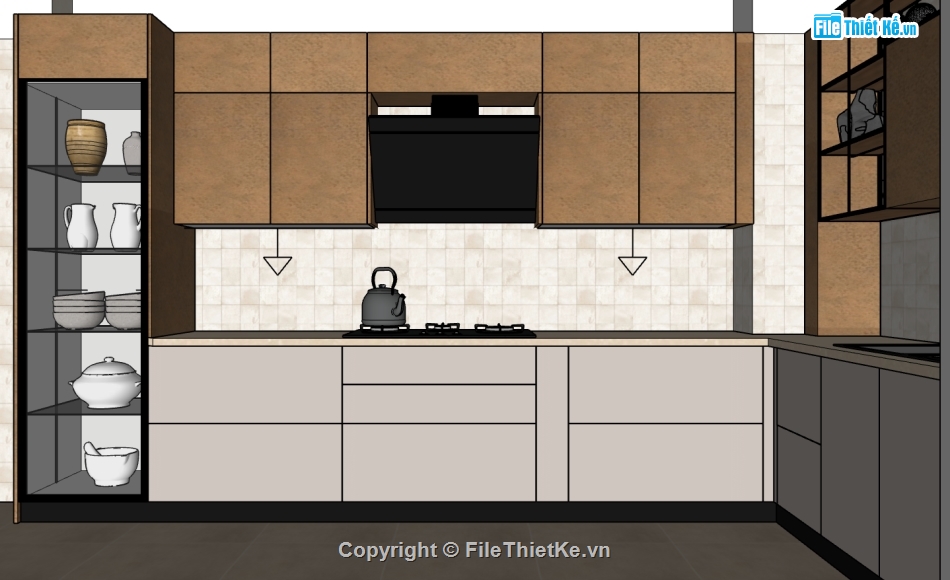 phòng bếp,su phòng bếp,sketchup phòng bếp