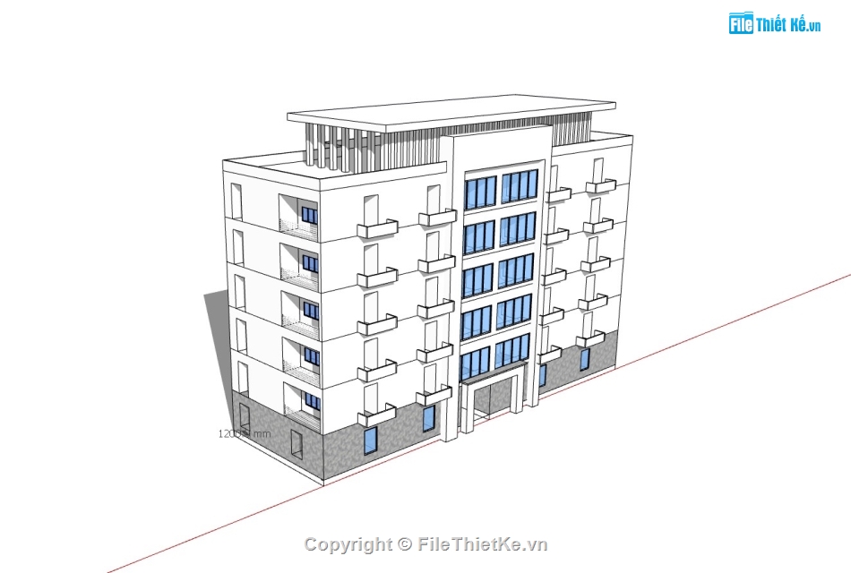 su tòa nhà,sketchup tòa nhà,su tòa nhà 6 tầng