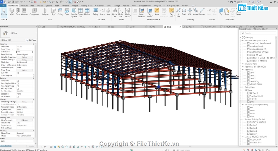 nhà xưởng,khung nhà xưởng,Revit nhà xưởng