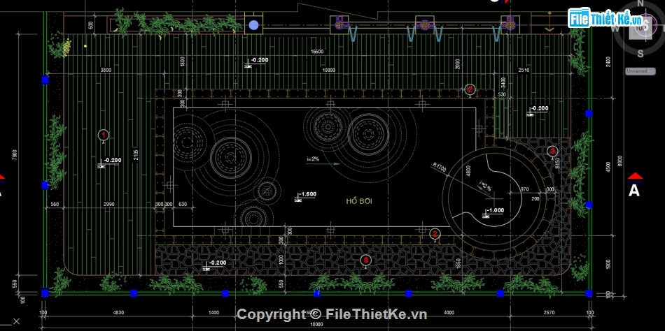 Biệt thự pháp 1 tầng,biệt thự pháp 10.4x19m,bản vẽ biệt thự pháp 1 tầng,mẫu biệt thự pháp 1 tầng