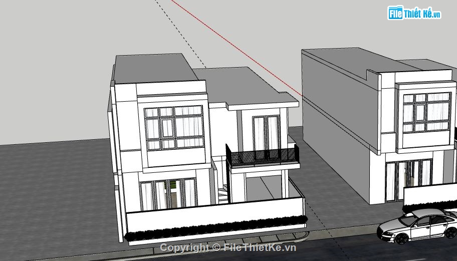 Biệt thự 2 tầng,file su biệt thự 2 tầng,biệt thự 2 tầng model su